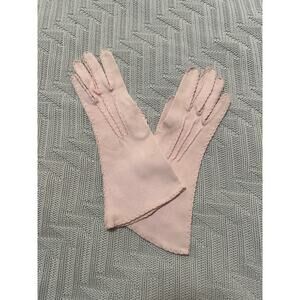 Vintage pink cotton gloves size 7